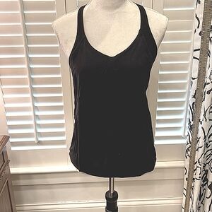 Lululemon Black Layer Tank Top with Built In Sports Bra, Size 8
